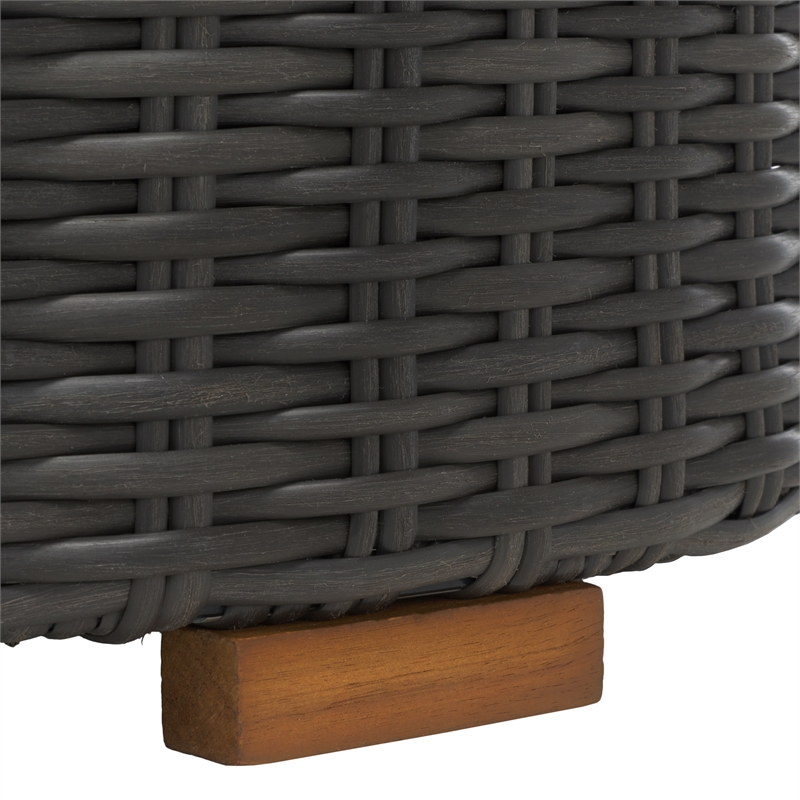 Safavieh Anguilla Wicker Aluminum Coffee Table in Dark Gray