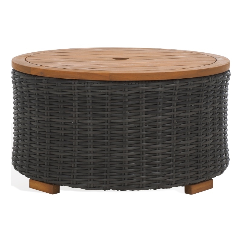 Safavieh Anguilla Wicker Aluminum Coffee Table in Dark Gray