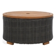Safavieh Anguilla Wicker Aluminum Coffee Table in Dark Gray