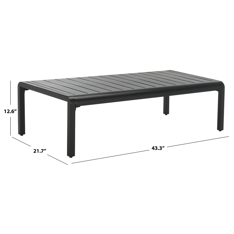 Safavieh Guam Aluminum Outdoor Coffee Table in Black
