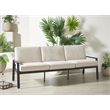 Safavieh Guam Aluminum Outdoor Sofa in Black / Beige