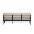 Safavieh Guam Aluminum Outdoor Sofa in Black / Beige