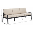 Safavieh Guam Aluminum Outdoor Sofa in Black / Beige