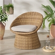 Safavieh Lynsee Wicker Stainless Steel  Patio Chair in Natural
