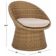 Safavieh Lynsee Wicker Stainless Steel  Patio Chair in Natural