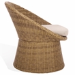 Safavieh Lynsee Wicker Stainless Steel  Patio Chair in Natural