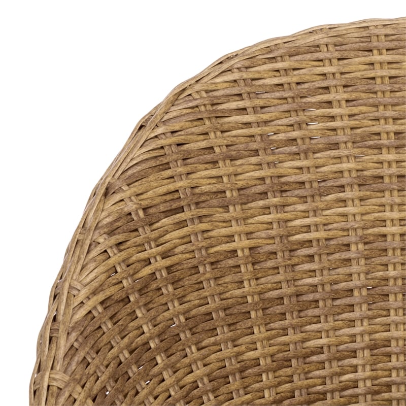 Safavieh Lynsee Wicker Stainless Steel  Patio Chair in Natural