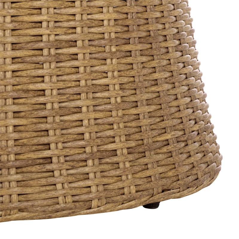 Safavieh Lynsee Wicker Stainless Steel  Patio Chair in Natural