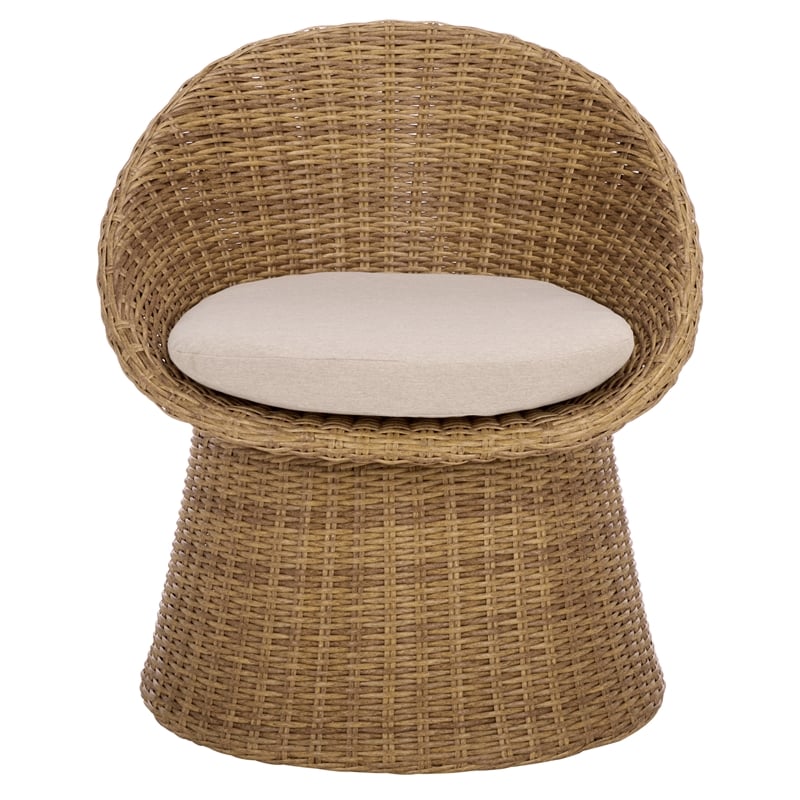 Safavieh Lynsee Wicker Stainless Steel  Patio Chair in Natural