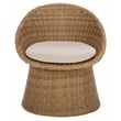 Safavieh Lynsee Wicker Stainless Steel  Patio Chair in Natural