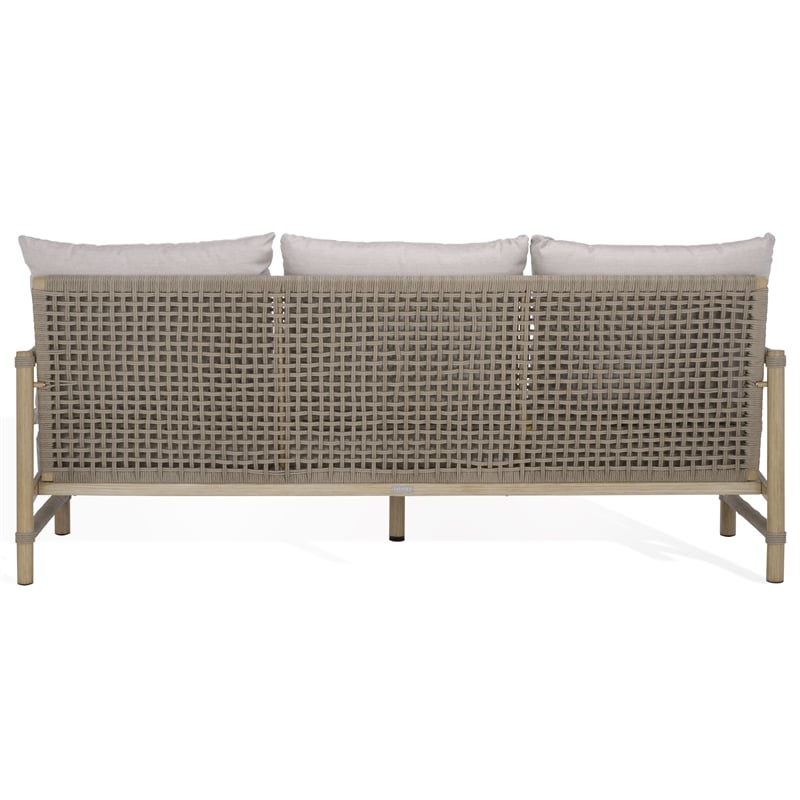 Safavieh Dorianna Aluminum Patio Sofa in Sand / Beige
