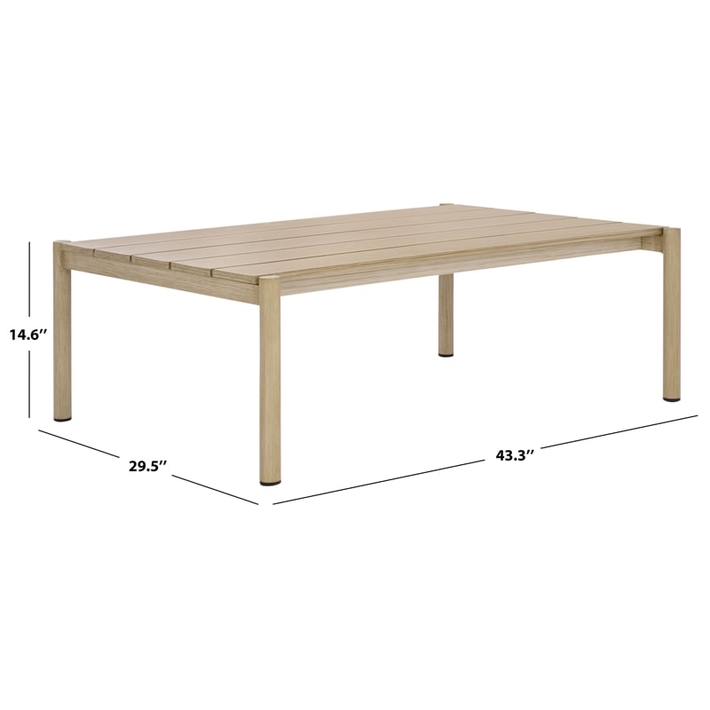 Safavieh Dorianna Aluminum Coffee Table in Sand