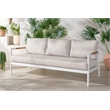 Safavieh Chryssa Aluminum and Wood Patio Sofa in White / Beige