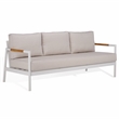 Safavieh Chryssa Aluminum and Wood Patio Sofa in White / Beige