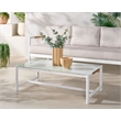 Safavieh Chryssa Aluminum and Wood Coffee Table in White