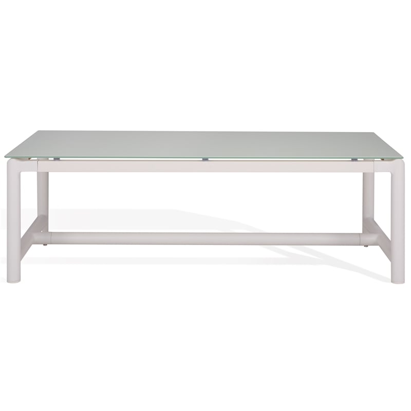 Safavieh Chryssa Aluminum and Wood Coffee Table in White