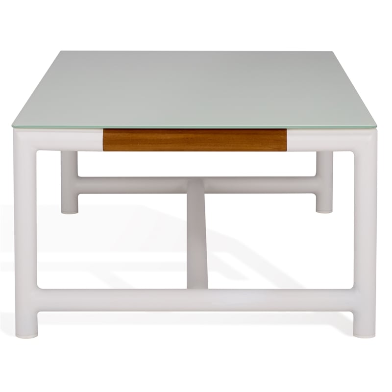 Safavieh Chryssa Aluminum and Wood Coffee Table in White