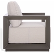 Safavieh Donaldo Aluminum Outdoor Chair in Dark Gray / Beige