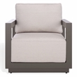 Safavieh Donaldo Aluminum Outdoor Chair in Dark Gray / Beige