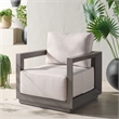 Safavieh Donaldo Aluminum Outdoor Chair in Dark Gray / Beige
