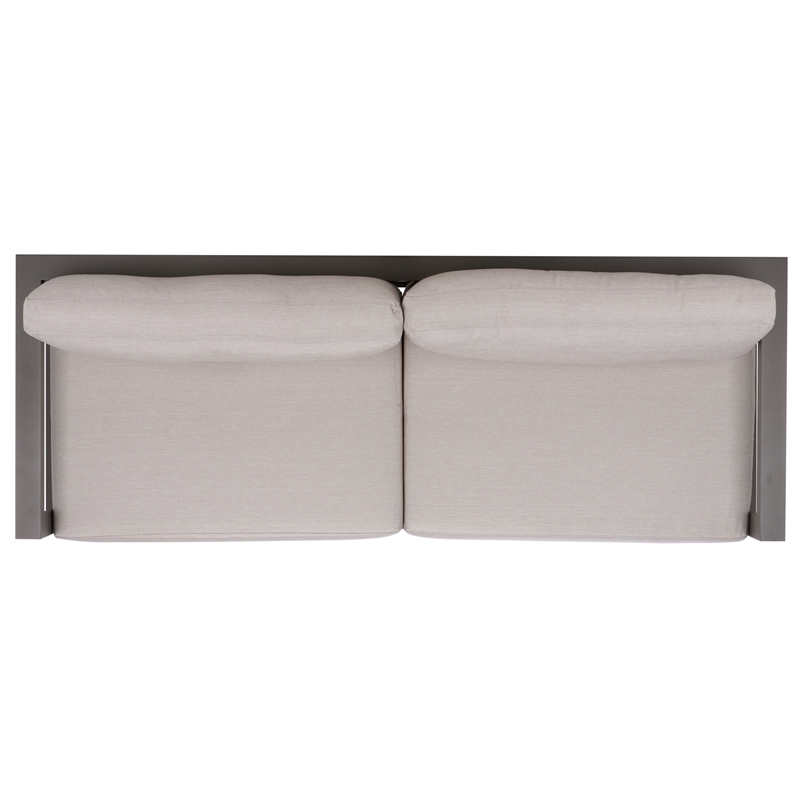 Safavieh Donaldo Aluminum Outdoor Sofa in Dark Gray / Beige