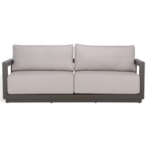 Safavieh Donaldo Aluminum Outdoor Sofa in Dark Gray / Beige