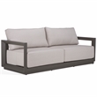 Safavieh Donaldo Aluminum Outdoor Sofa in Dark Gray / Beige