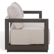 Safavieh Donaldo Aluminum Outdoor Sofa in Dark Gray / Beige