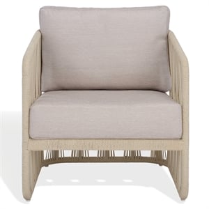 Safavieh Franklyn Rope and Aluminum Patio Chair in White / Beige
