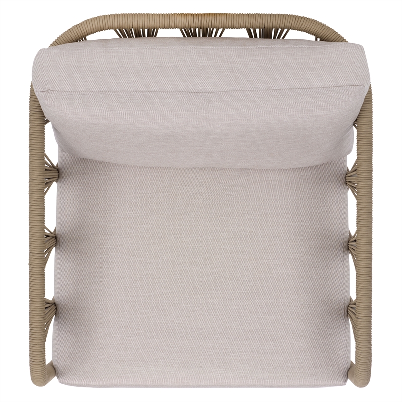 Safavieh Franklyn Rope and Aluminum Patio Chair in Tan / Beige