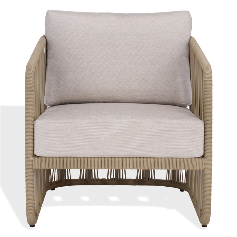 Safavieh Franklyn Rope and Aluminum Patio Chair in Tan / Beige