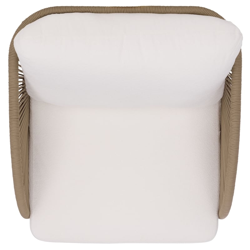 Safavieh Adelandra Swivel Outdoor Aluminum Chair in Light Gray / White