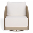 Safavieh Adelandra Swivel Outdoor Aluminum Chair in Light Gray / White