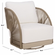 Safavieh Adelandra Swivel Outdoor Aluminum Chair in Light Gray / White