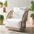 Safavieh Adelandra Swivel Outdoor Aluminum Chair in Light Gray / White