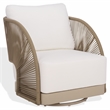Safavieh Adelandra Swivel Outdoor Aluminum Chair in Light Gray / White