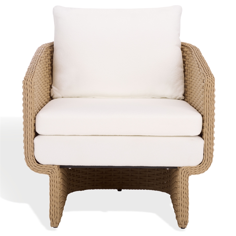 Safavieh Giuseppe Rattan and Metal Weaving Chair in Natural / White