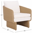 Safavieh Giuseppe Rattan and Metal Weaving Chair in Natural / White