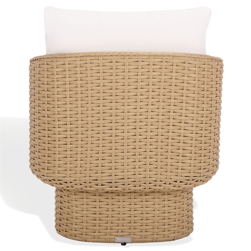 Safavieh Giuseppe Rattan and Metal Weaving Chair in Natural / White