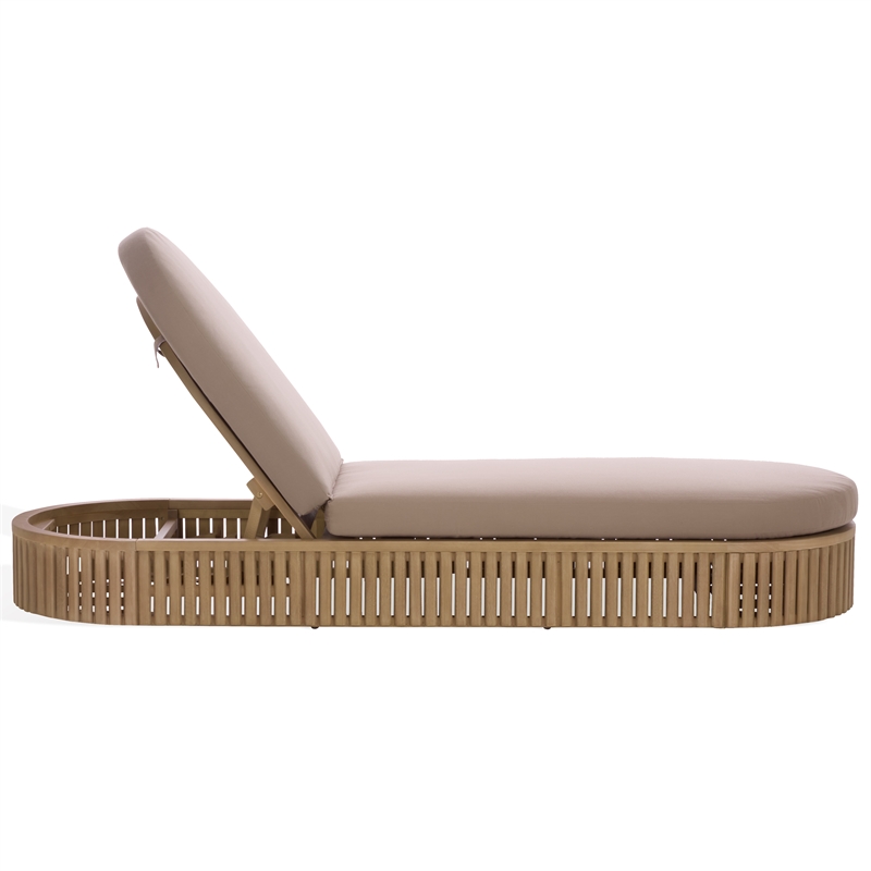 Safavieh Arielle Eucalyptus Wood Sun Lounger in Natural / Brown