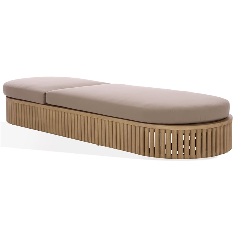 Safavieh Arielle Eucalyptus Wood Sun Lounger in Natural / Brown