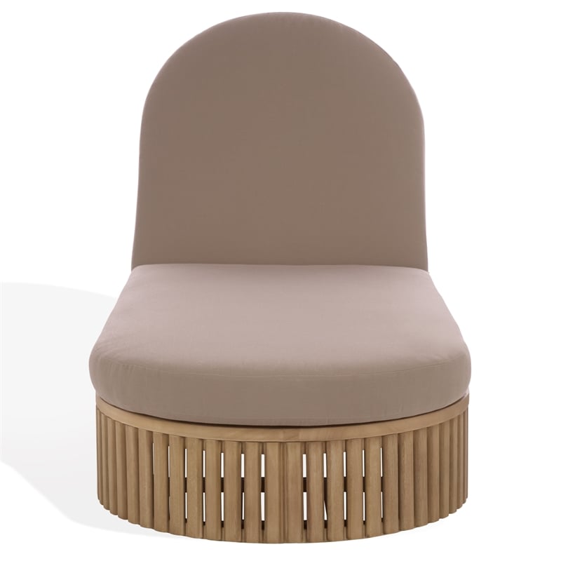 Safavieh Arielle Eucalyptus Wood Sun Lounger in Natural / Brown