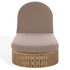 Safavieh Arielle Eucalyptus Wood Sun Lounger in Natural / Brown