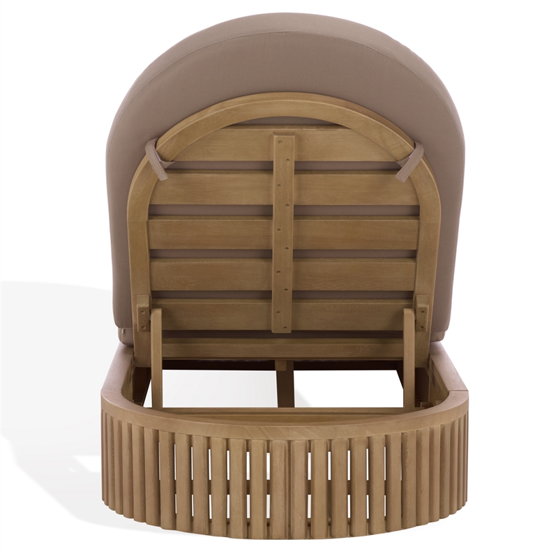 Safavieh Arielle Eucalyptus Wood Sun Lounger in Natural / Brown