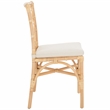 Safavieh Austri Rattan and Fabric Dining Chair w/ Cushion in White / Natural