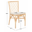 Safavieh Austri Rattan and Fabric Dining Chair w/ Cushion in White / Natural