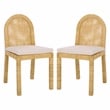 Safavieh Tojo Cane Roundback Wood Dining Chair in Natural / White