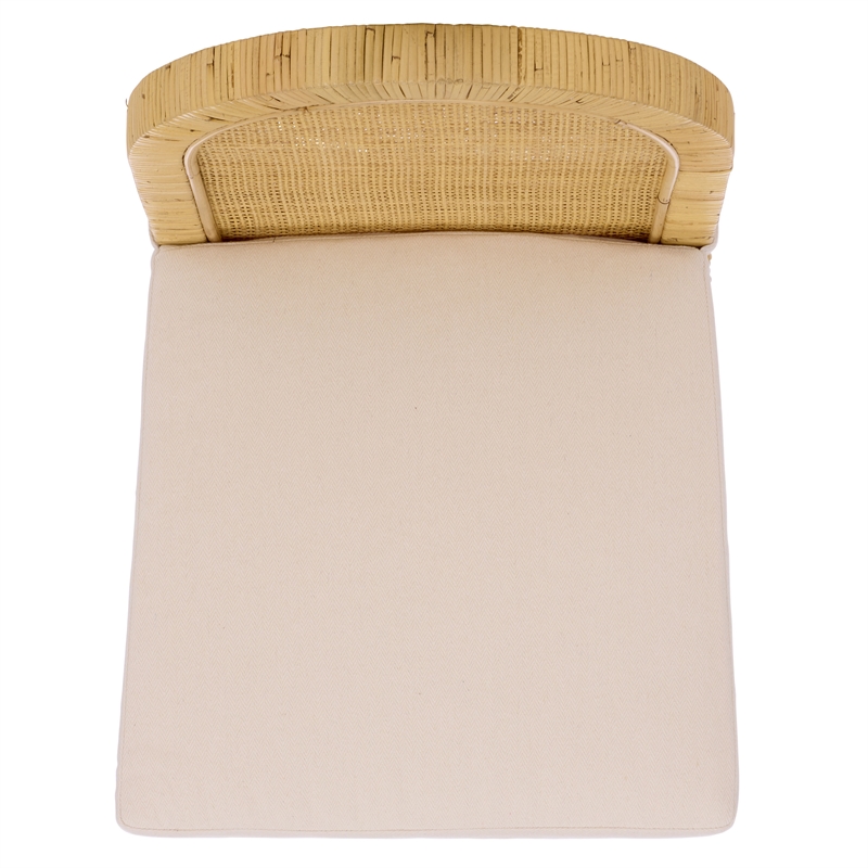 Safavieh Tojo Cane Roundback Wood Dining Chair in Natural / White