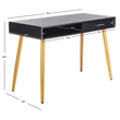 Safavieh Jorja 1 Drawer 1 Shelf Wood and Metal Desk in Black / Gold