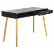 Safavieh Jorja 1 Drawer 1 Shelf Wood and Metal Desk in Black / Gold
